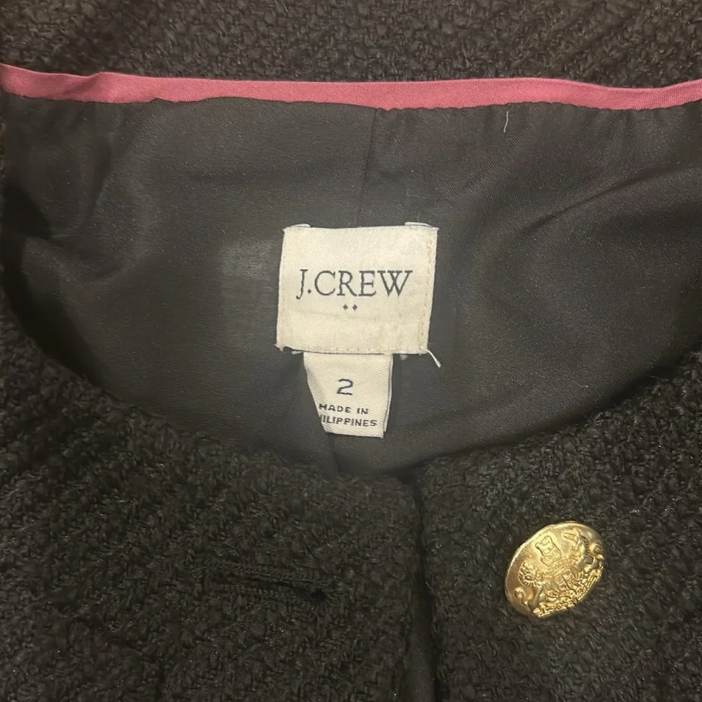 Black J.Crew Lady Jacket with Gold Buttons - Picture 2 of 7